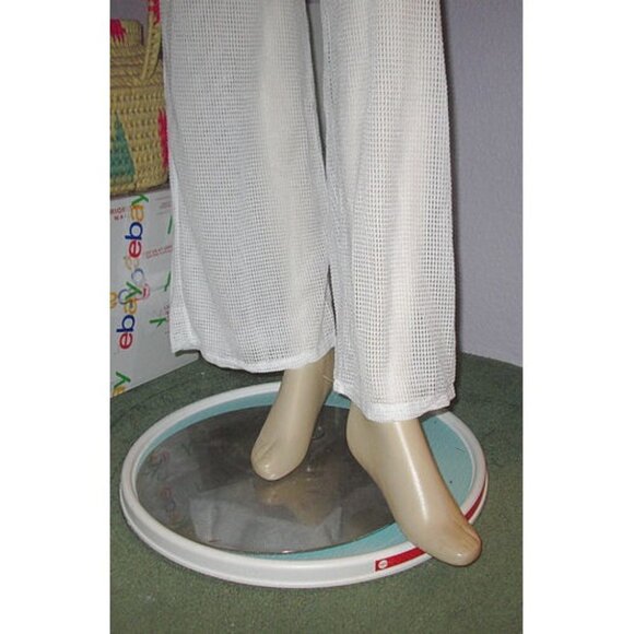 Ellen Weaver Sheer Crochet Beach Pants Coverup High Rise Fishnet Resortwear Boho - Picture 3 of 10